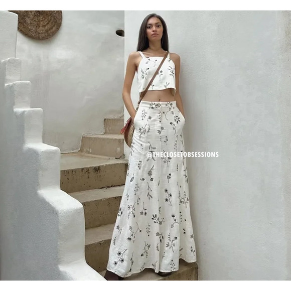 ZARA BLOGGER FAVE!!! Co-Ord Set Tied Crop Top + Maxi Skirt NWT - Picture 14 of 16